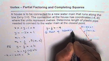 Minimum Distance of a House From Water Pipe Line Coordinate Geometry