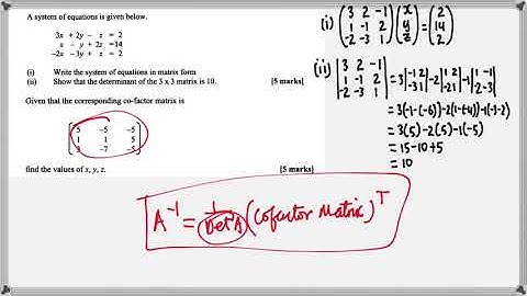 CAPE Pure Maths Unit 2 - Matrices Worked Example