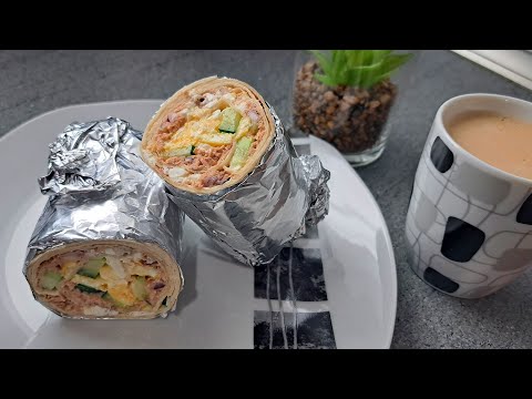 И на Завтрак, и на перекус / за 10 минут рулет с яйцом, тунцом и сыром фета / горячий завтрак