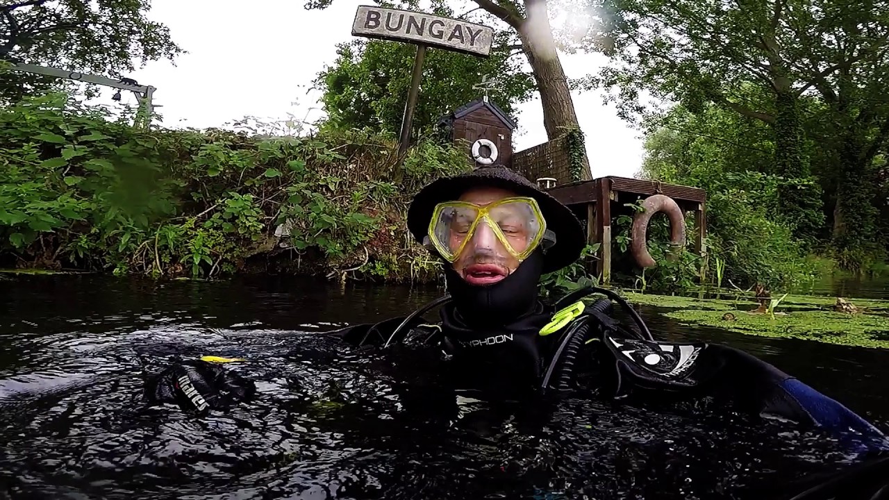 Scuba Diving the River Waveney. Junk Monkeys at Bungay, Suffolk British