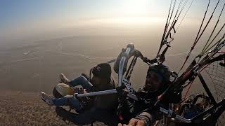 High Fly Powered Paragliding Paramotor Flying In Sam Sand Dunes Jaisalmer Rajasthan On Rotex 582