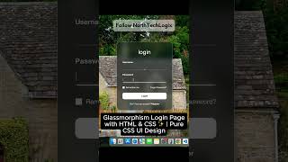 Information Glassmorphism Login Page with HTML & CSS ✨ | Pure CSS UI Design Guide