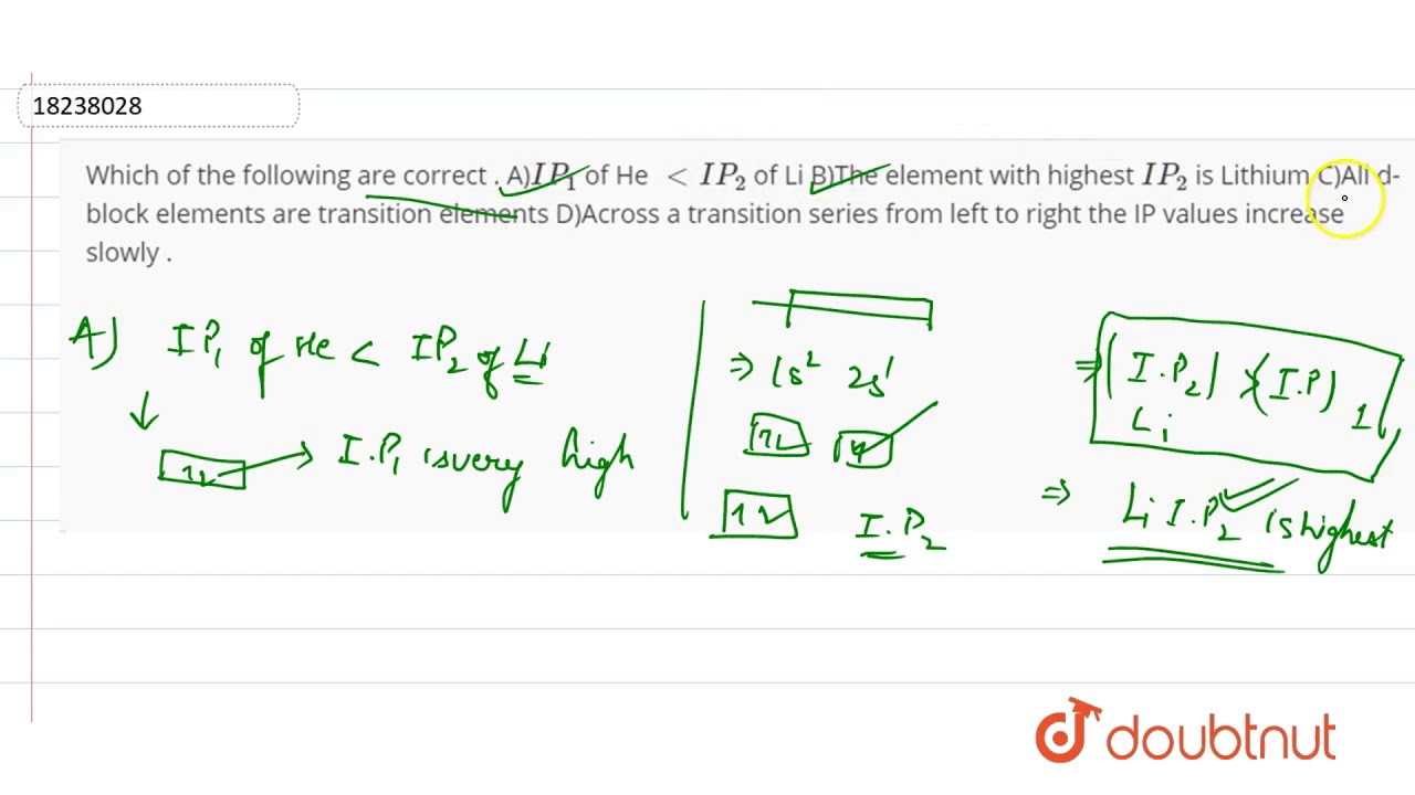 Which of the following are correct . - YouTube