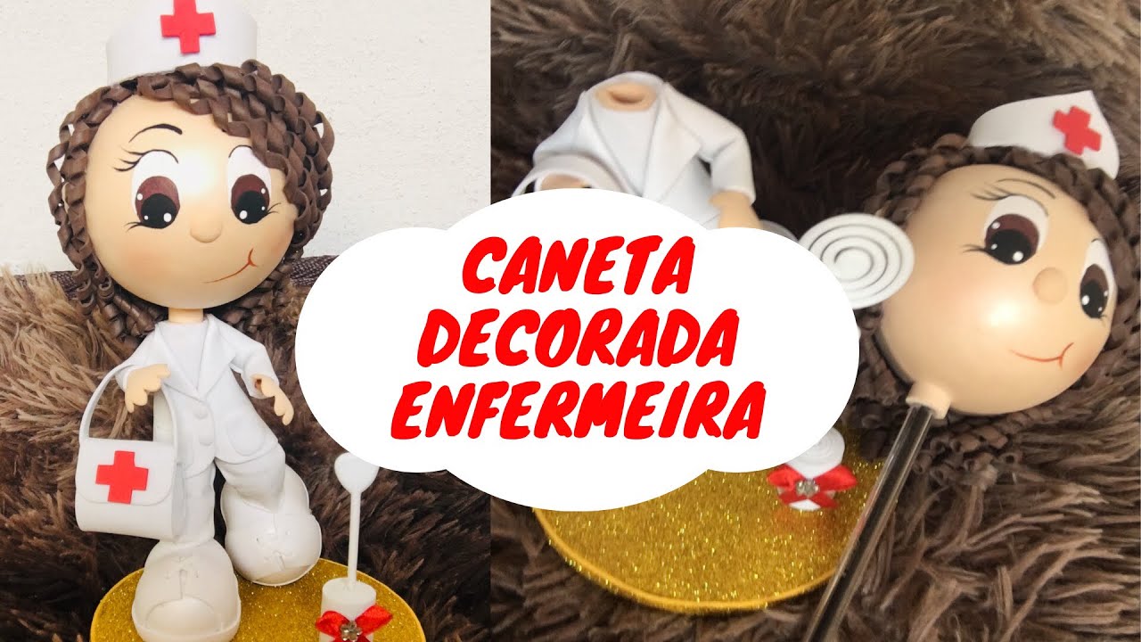 Caneta decorada enfermeira