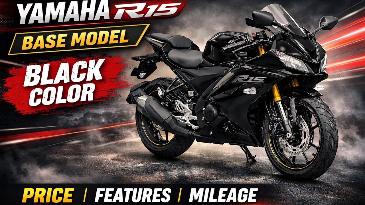 Yamaha R15 Base Model Review 🖤 Black Color | Full Details Hindi - YouTube