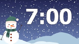 7 Minute Happy Winter Snowman Timer (Calm Snow Piano Alarm at End, No Music)