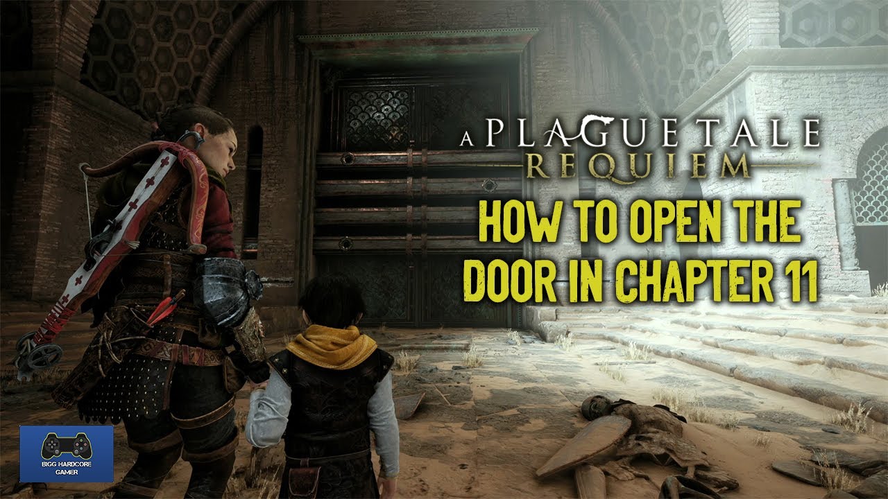 How do you open the large door in the underground area in chapter 11 in A Plague  Tale: Requiem?