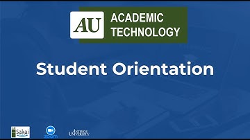 Orientation to AU Direct & Sakai