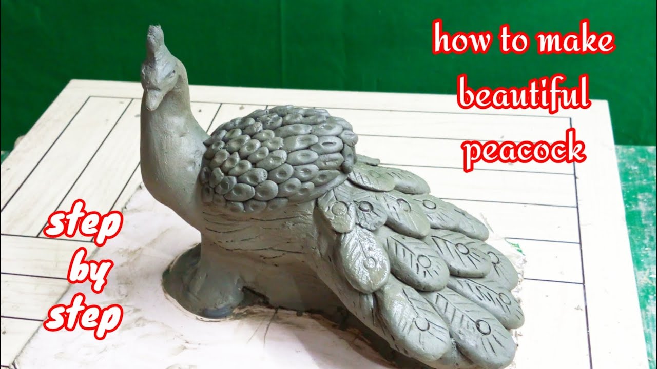 easy to make peacock with clay /mitti ka mor bnane ka asan tarika ...