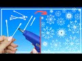 3 ИДЕИ Как сделать Снежинки из ватных палочек / COTTON SWABS SNOWFLAKES / DIY NataliDoma