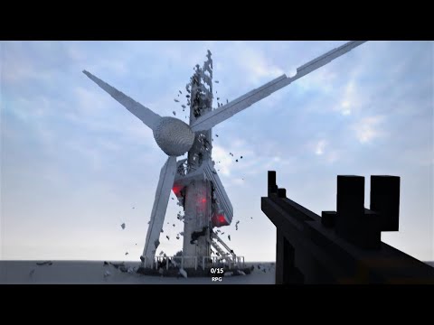 Destroy A Windmill With Various Weapons | Teardown