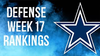 Top 12 Defense /DST Rankings Week 17 Fantasy Football