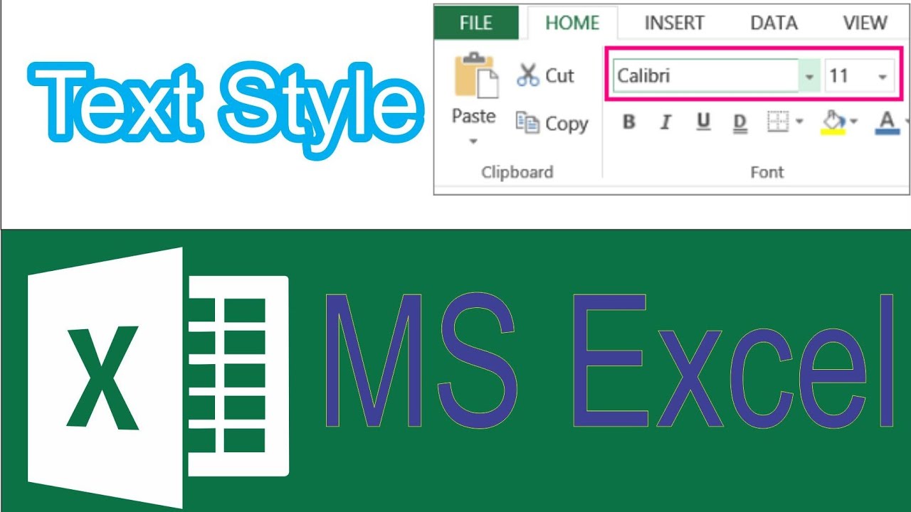 How to use text style in MS Excel || Font text style in urdu hindi