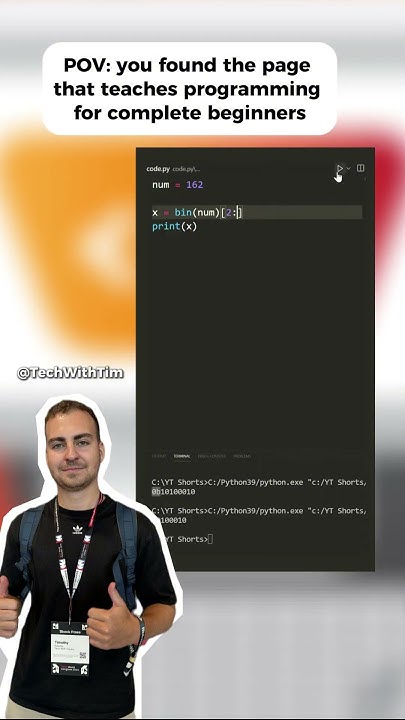 Python Basics Converting numbers into binary - YouTube image.
