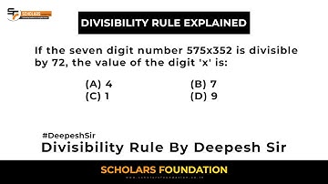 Learn Problem Solving on Divisibility Rule | Divisibility Rule With Example by Deepesh Sir