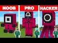 Minecraft NOOB vs PRO vs HACKER: SQUID GAME STATUE HOUSE BUILD CHALLENGE / Animation