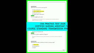 CNA PRACTICE TEST 2026 CERTIFIED NURSING ASSISTANT FULL COURSE STANDARD TRANSMISSION PRECAUTIONS v