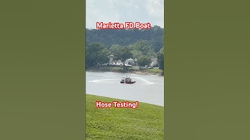 Firefighter Boat Testing Its Hoses! #firefighter #firedepartment #boats