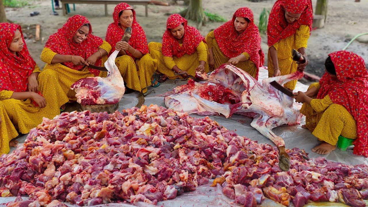 ⁣Whole Cow Beef Tehari - Beef Biryani for 500+ Villagers - Big Arrangement For Upazila Chairman