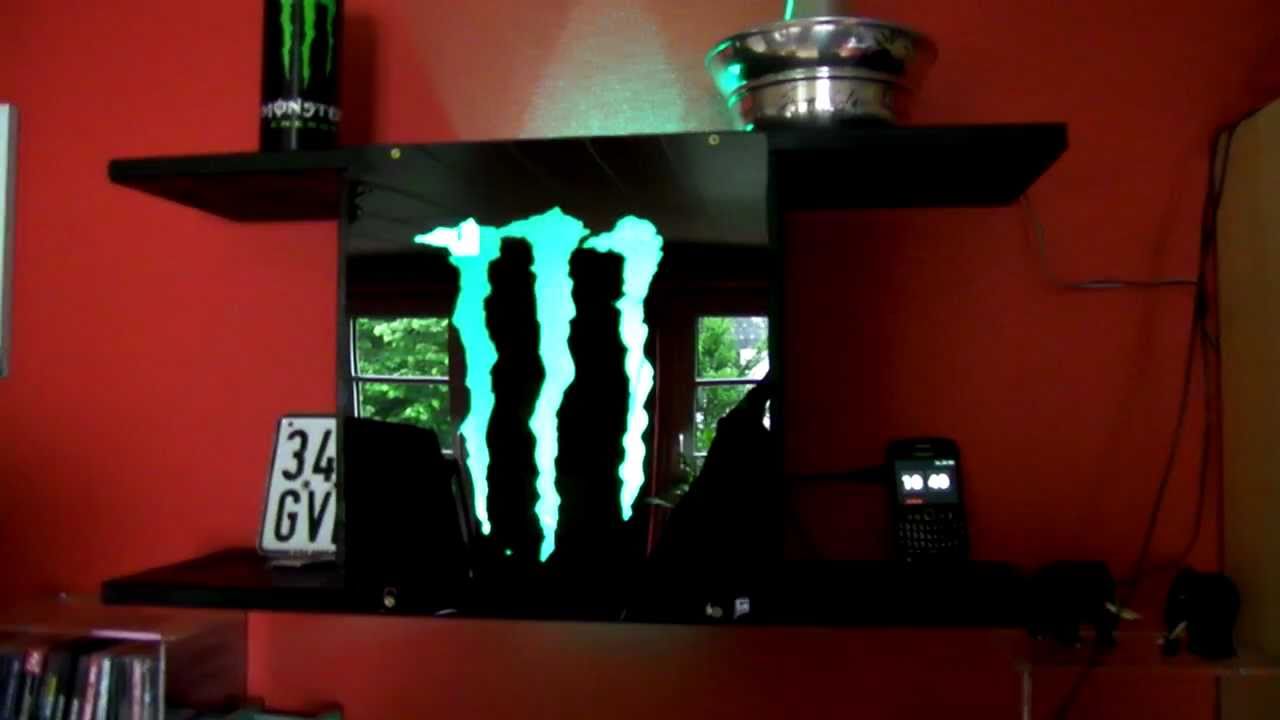 Selfmade monster energy shelf with decoration lamp youtube