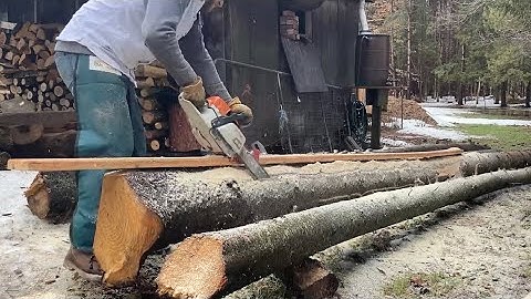 Chainsaw Mill DIY Beam in 3 minutes; no24 #chainsaw #chainsawmill