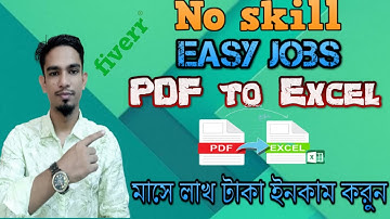 Convert PDF To MS Excel & Earn Money From Fiverr | Earn Money Monthly 500$ From Fiverr No skill jobs