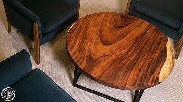 Live Edge Wood Slab Coffee Table | ONE DAY WOODWORKING PROJECT