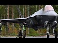 Royal Norwegian Air Force F-35 lands at Finland Tervo road base for hot-refueling #Baana23 exercise