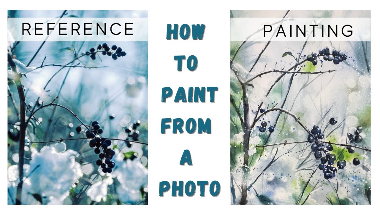 Atmospheric Watercolour / Berries In Landscape / Using Reference Photos