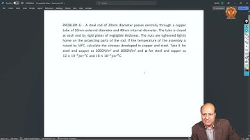 1.6.1 Thermal Stress in Composite Bars Part 1 | Unit-1 | ME304 & CE305 | Strength of Materials |