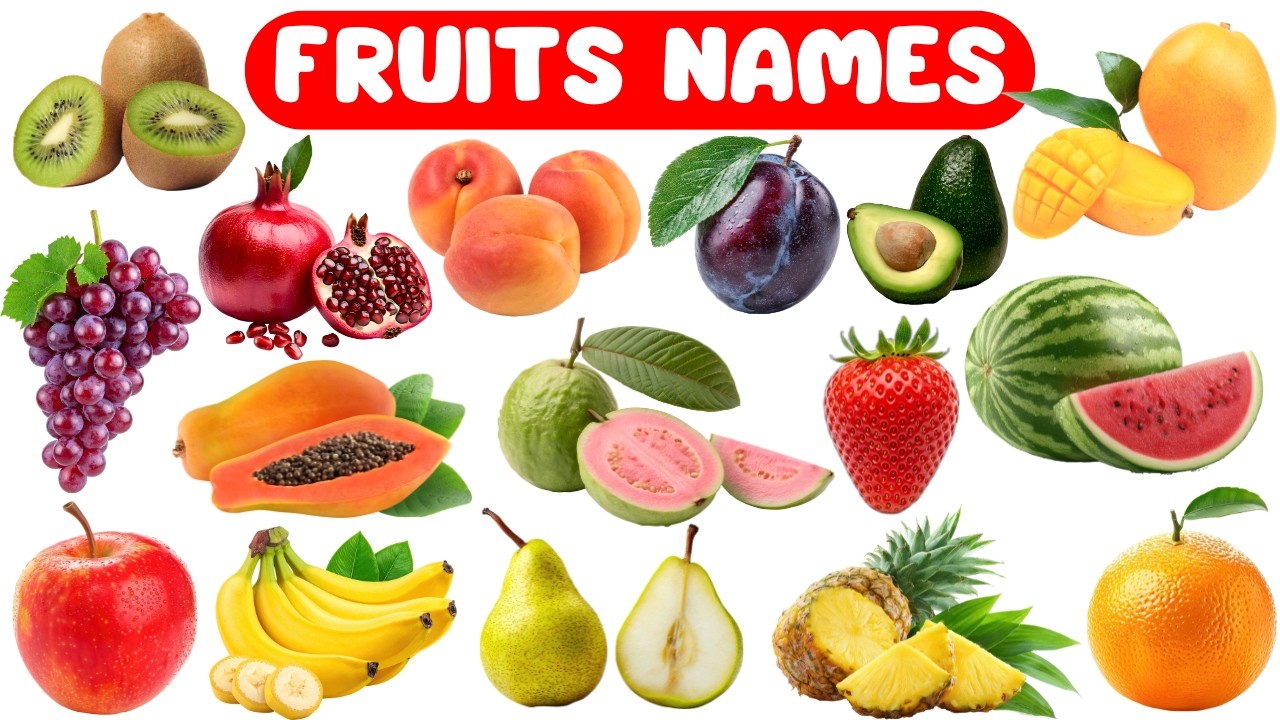 Learn Fruits Names for Kids | Fruits in English for Toddlers, Preschool, LKG & UKG Beginners,🍎🍌🍓