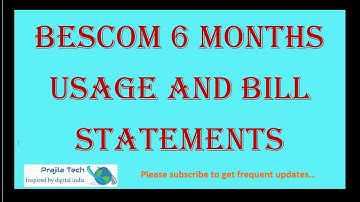 BESCOM usage history and bill statement online