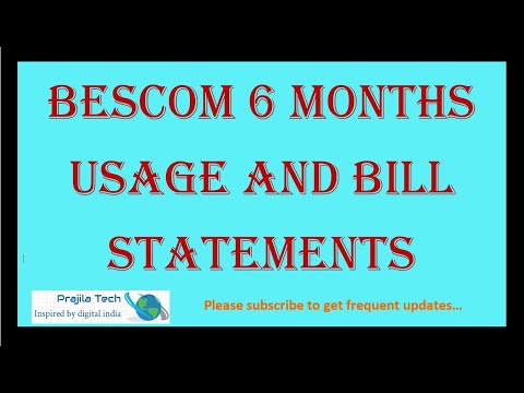 BESCOM usage history and bill statement online