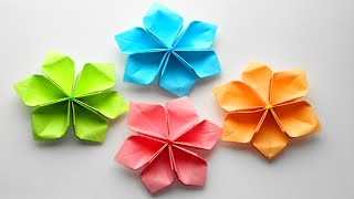 Простые Бумажные цветы. Оригами поделки