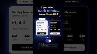 1 Line CSS Trick for Dark Mode 😳 (No JS Needed) #css #webdesign #webdevelopment #coding