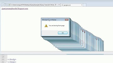 JQuery Tutorial 13 - Window unload event explanation with example