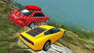 Cars VS Cliff Downhill #4 - Free Fall - BeamNG Drive screenshot 3