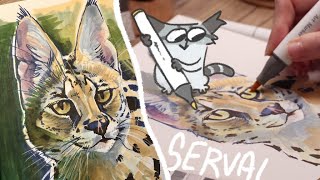Drawing a Serval cat (with Alcohol Markers) by Finchwing 2,796 views 2 months ago 10 minutes, 11 seconds