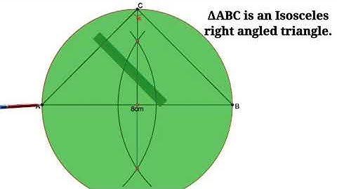 Draw an isosceles right triangle with hypotenuse 8 cm