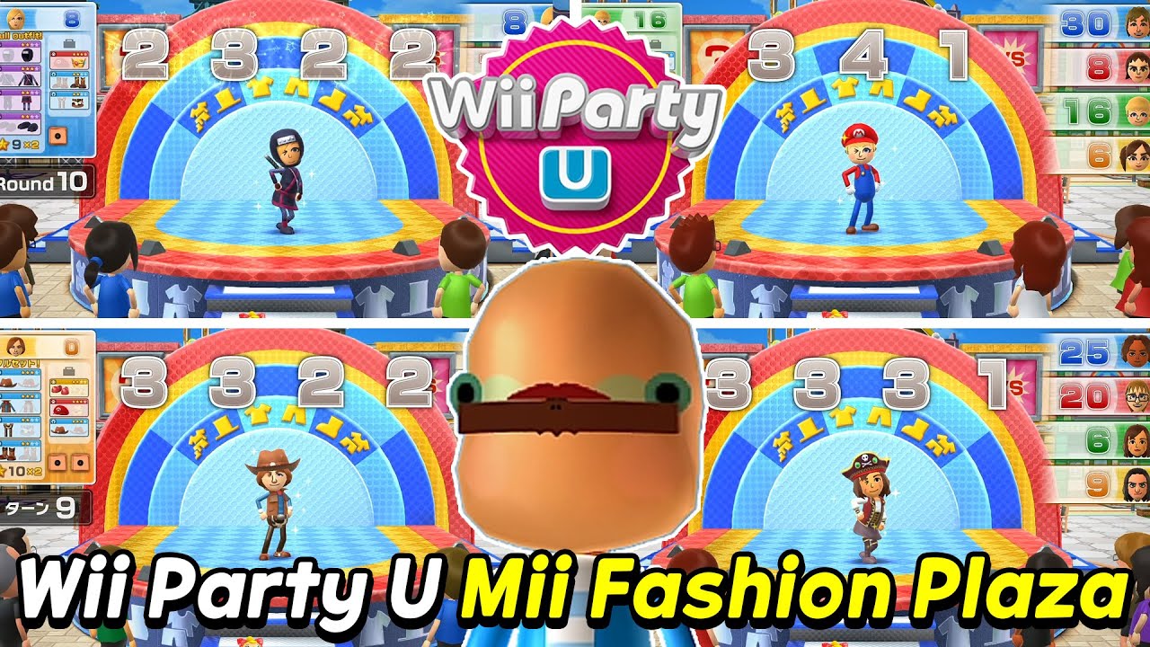 Wii Party U Longplay🎵🎵 Mii Fashion Plaza Gameplay 🎵 10 Round Best Mix !! | AlexGamingTV