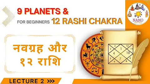 9 ग्रह और 12 राशि के नाम। What are 12 zodiac signs and 9 Planets in Vedic Astrology. Rashi Chakra.