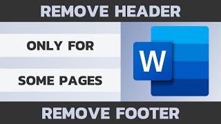 how to remove header and footer for some pages in word