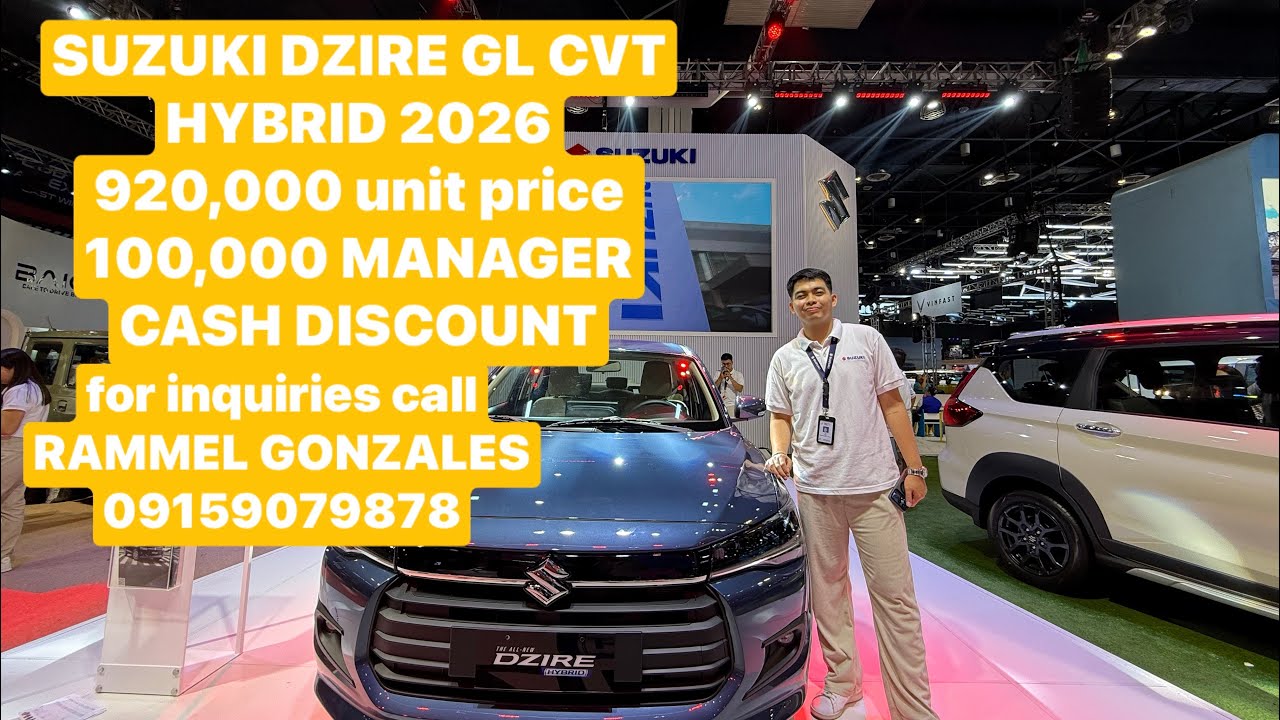 The best and affordable sedan hybrid car in the Philippines SUZUKI DZIRE 2026. 