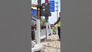 The process of installing highway barrier posts#shorts