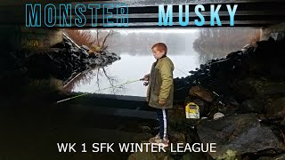 HUGE MUSKY ENCOUNTER!!! WEEK 1 SFK WINTER LEAUGE