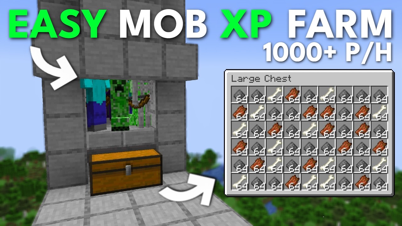 Minecraft: EASY MOB XP FARM TUTORIAL! | 1.21+ MOB XP FARM - YouTube