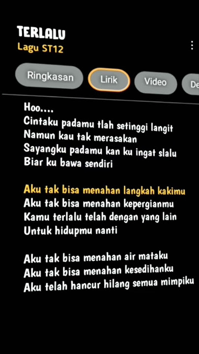 cinta ku padamu tlah setinggi langit | terlalu st12 | indah yastami | lirik lagu #video  #tiktok