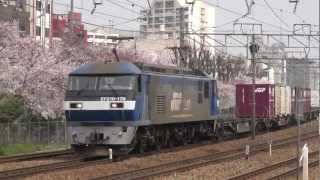 JR貨物 まとめて3台、EF210 170・EF65 1060・EF210 149 @東淀川 2012/4/10