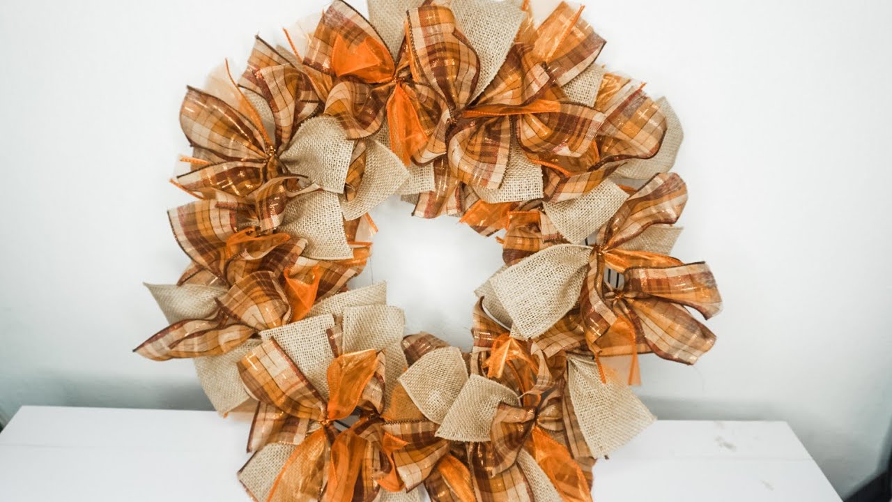 How to make a wreath with mesh ribbon and burlap?