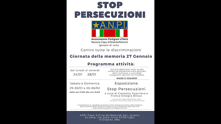 STOP PERSECUZIONI ANPI IGNAZIO DI LENA CAPO D'ORLANDO/NEBROD...